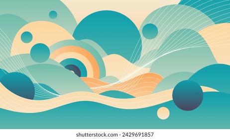 abstract landscape background, colorful gradient vector design