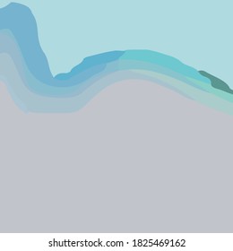 Abstract landscape background with colorful shapes. Contemporary art vector illustration.