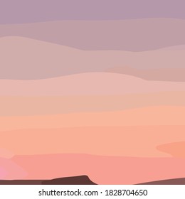 Abstract landscape background. Colorful wave shapes. Contemporary art vector illustration.