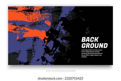 Abstract landscape background cover design with brush strokes concept. Design element for posters, magazines, book covers, brochure template, flyer, presentation.