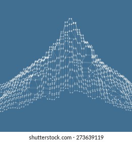 Abstract landscape background. Cyberspace grid. Vector illustration. Can be used for banner, flyer, book cover, poster. 
