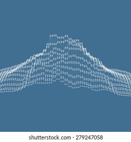 Abstract landscape background. Cyberspace grid. Vector illustration. Can be used for banner, flyer, book cover, poster.