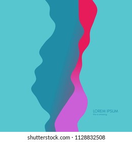 Abstract landscape background with dynamic effect. Futuristic technology style. Brochure Template. Motion vector illustration.