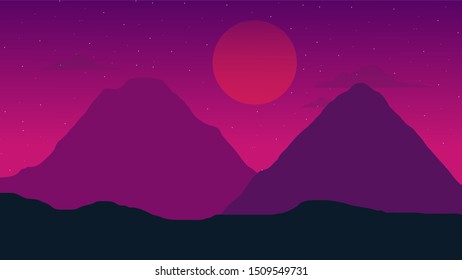 Abstract landscape background with grey mountains 