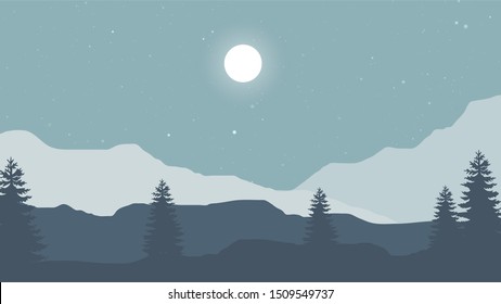 Abstract landscape background with grey mountains 