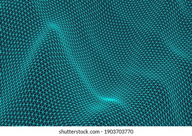 Resumen del paisaje de fondo. Estructura de celosías. Terreno de polos bajos.   3d superficie de cuadrícula. Ilustración vectorial para la ciencia o la tecnología.