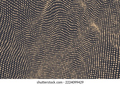 Abstract landscape background. Lattice structure. Low-poly terrain. Vector illustration for science or technology.