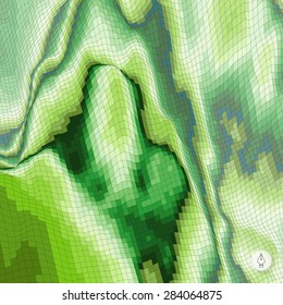 Abstract landscape background. Mosaic. 3d technology vector illustration. Can be used for banner, flyer, book cover, poster, web banners.
