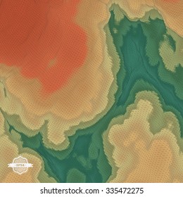 Abstract Landscape Background. Mosaic. 3d Vector Illustration. 