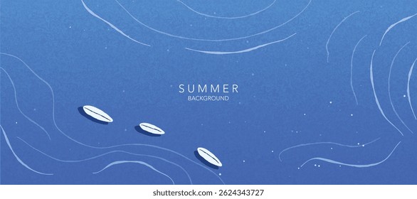 Vetor de fundo de paisagem abstrato. Panorama ver papel de parede em design mínimo com mar, barco. Ilustração para impressão, interior, arte de parede, decoração, capa, banner.