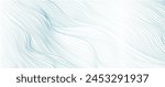 Abstract landscape background with white and blue hand drawn line pattern vector. Ocean sea art with natural template. Banner design and wallpaper in vintage style.
