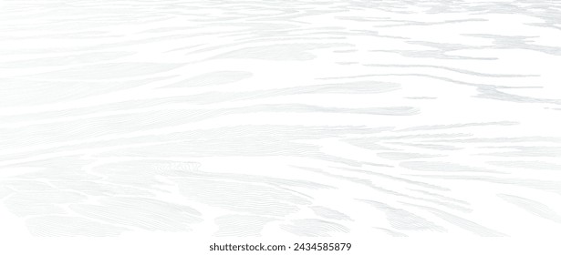 Abstract landscape background with white and grey hand drawn line pattern vector. Ocean sea art with natural template. Banner design and wallpaper in vintage style