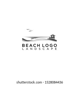 abstract landscape beach logo template