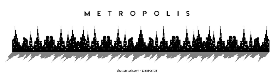 abstract landscape black and white cityscape with the shadow wallpaper design concept