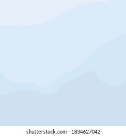 Abstract landscape with blue wave shapes. Contemporary art vector illustration.
