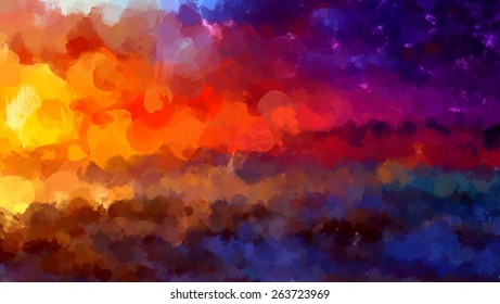 Abstract landscape brush strokes background. Vector version