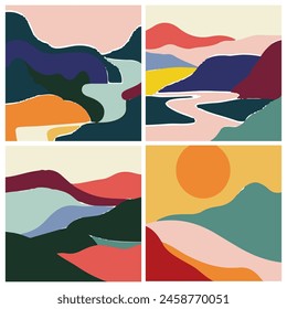 Abstract Landscape Color Blocks Series