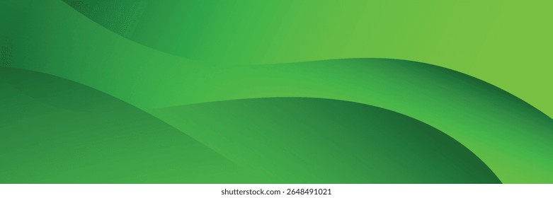 Abstract landscape green hills valley vector illustration background