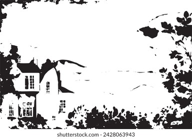 abstract landscape in a grunge frame