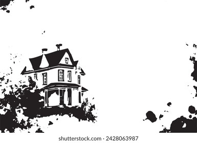 abstract landscape in a grunge frame