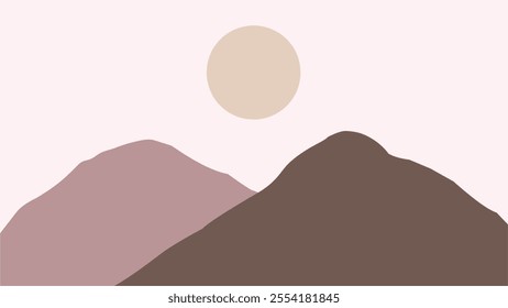 Abstract landscape illustration for desktop background 