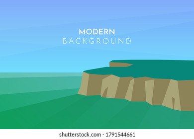 Abstraktes Landschaftsbild. Berge auf einem Feld, Steppe. Minimalistische flache Illustration. Vektorgrafik