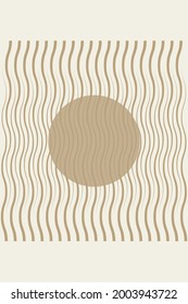 Abstract landscape made of geometric elements in the style of the 20s. A minimalist boho-style illustration for your home.