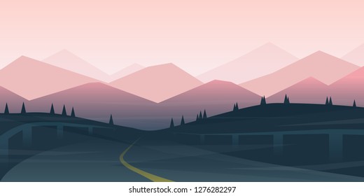 Abstract landscape. Minimalist style
