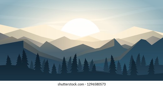 Abstract landscape. Minimalist style