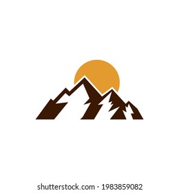 Abstract landscape mountain logo design illustration