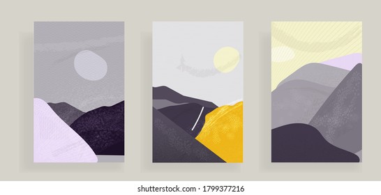 abstract landscape mountain shape template stock vector background