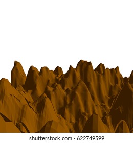 Abstract landscape. Mountain surface. 3d Vector illustration.