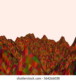 Abstract landscape. Mountain surface. Polygonal vector colorful illustration.