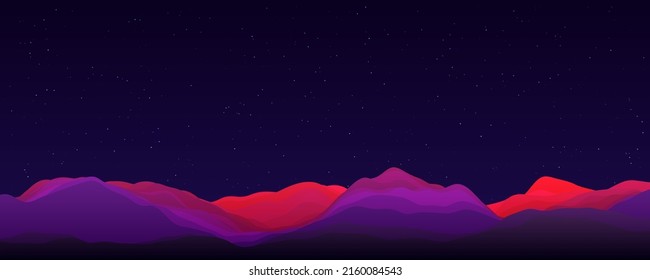 Abstract Landscape and Mountains   Fog for Mobile Games  Mountainous Hills Terrain  Wide Landscape Abstract Background  Vector Illustration 