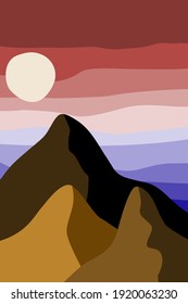 abstract landscape. landscape with mountains, sky. stock vector abstract illustration.