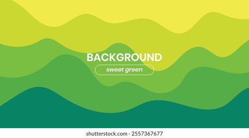 Abstract landscape natural green background layout, with wavy abstract liquid background, liquid effect. Modern design template for poster, advertising banner, brochure, flyer, cover, website.