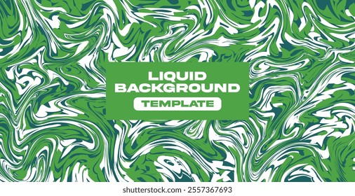 Abstract landscape natural green background layout, with wavy abstract liquid background, liquid effect. Modern design template for poster, advertising banner, brochure, flyer, cover, website.