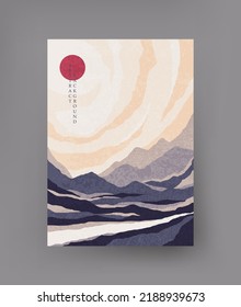 Abstract landscape in oriental style. Vector.