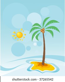 Abstract landscape with palm