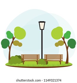 Small Park Illustration Vector On White Stock Vector (Royalty Free ...