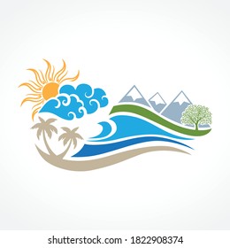 Paisaje abstracto. tema del planeta Tierra, vector