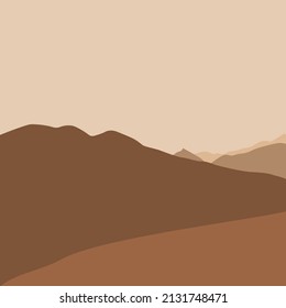 Abstract landscape posters. Modern background flat design, contemporary boho mountains minimalist wall decor.