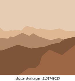 Abstrakte Landschaftspopster. Modernes Flachbild-Design, zeitgenössisches Boghilengebirge-minimalistisches Dekor.