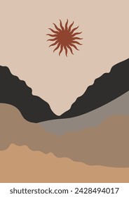 Abstract Landscape pre-made poster  to create unique and home decor, blogging

