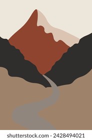 Abstract Landscape pre-made poster  to create unique and home decor, blogging
