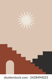 Abstract Landscape pre-made poster  to create unique and home decor, blogging
