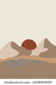 Abstract Landscape pre-made poster  to create unique and home decor, blogging

