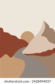 Abstract Landscape pre-made poster  to create unique and home decor, blogging
