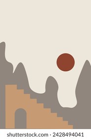 Abstract Landscape pre-made poster  to create unique and home decor, blogging
