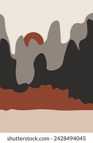 Abstract Landscape pre-made poster  to create unique and home decor, blogging
